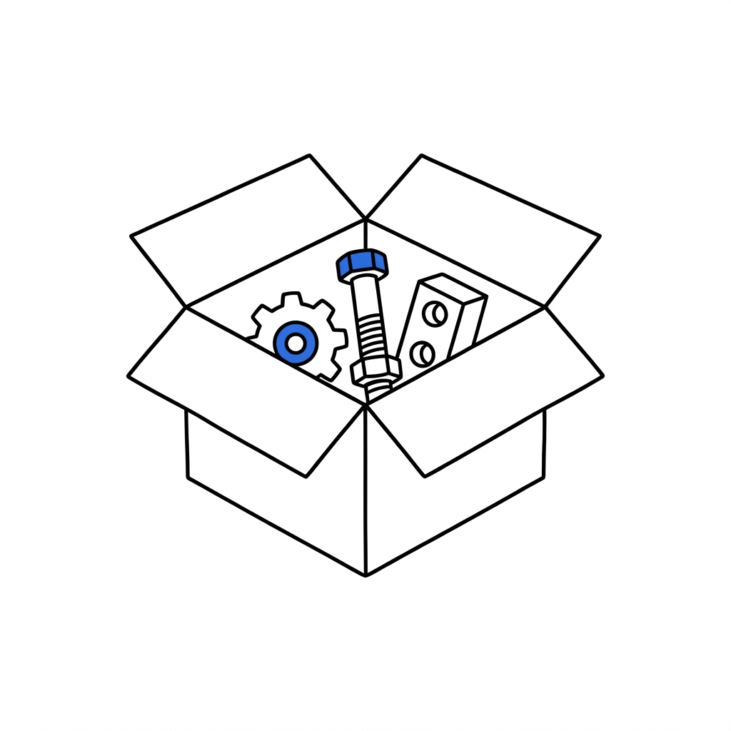 Parts packed for shipping